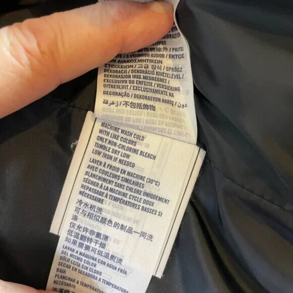 Abercrombie Girls XL Black Hooded Puffer Jacket Pink Trim Quilted - Picture 10 of 11